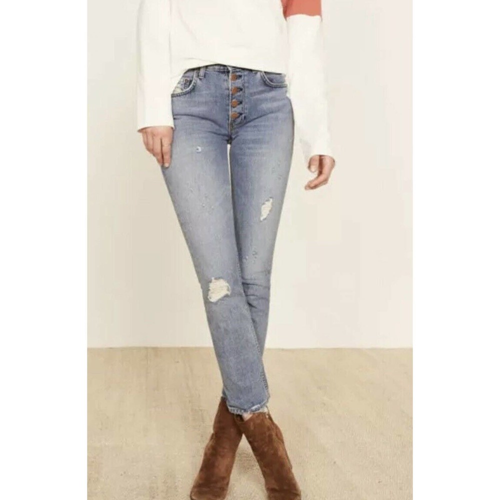 Reformation Winona Button Fly Distressed Jean 26